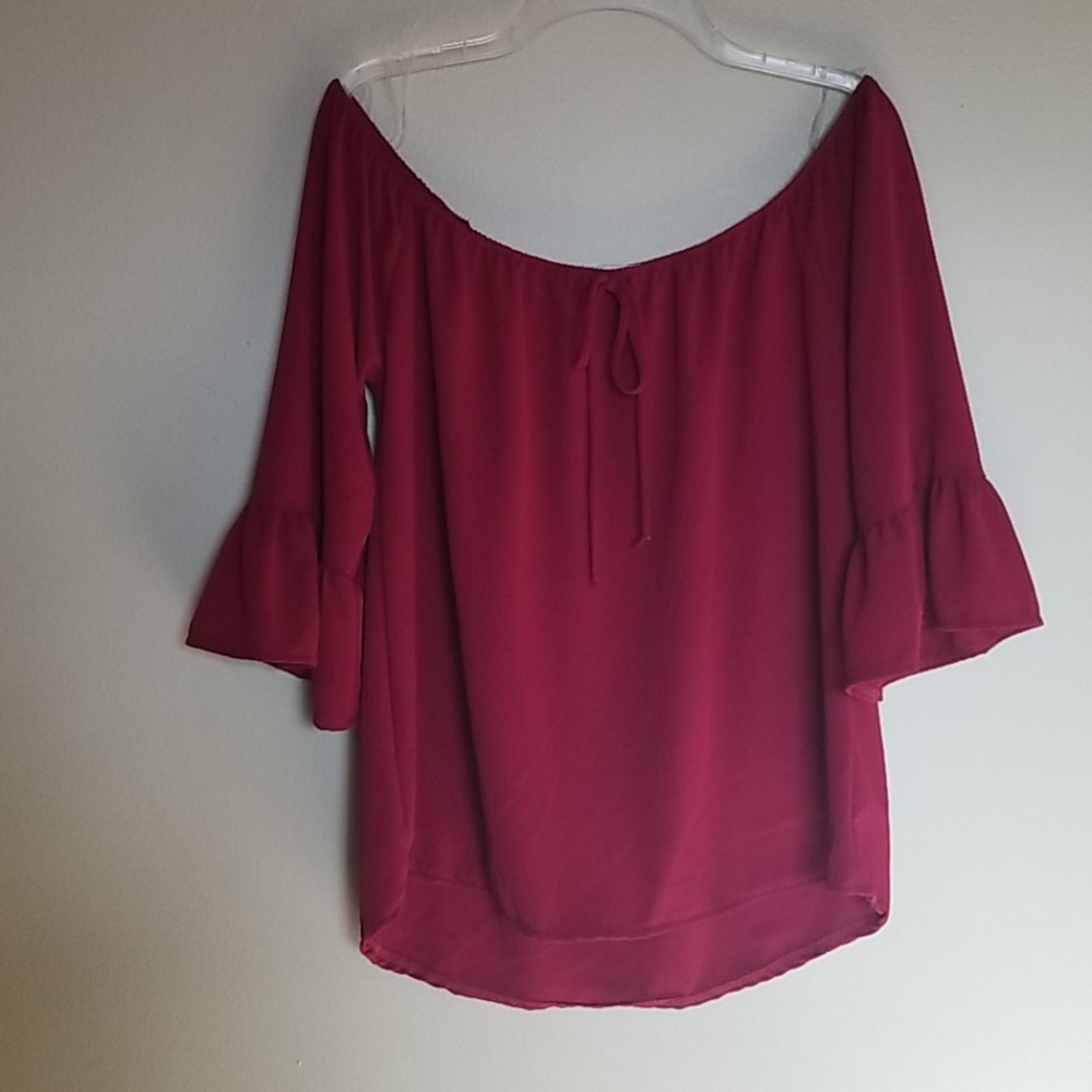 Off-the-shoulder Flowy Blouse